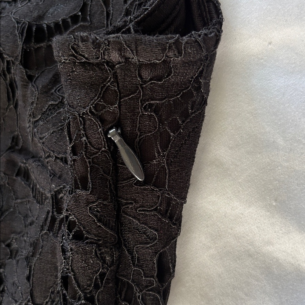 Isaac Mizrahi Live Black Floral Lace Maxi Dress - Picture 4 of 9